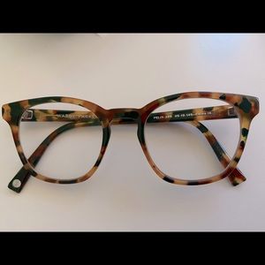 Warby Parker frame. Felix in green tort